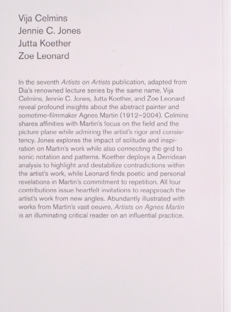 Artists on Agnes Martin