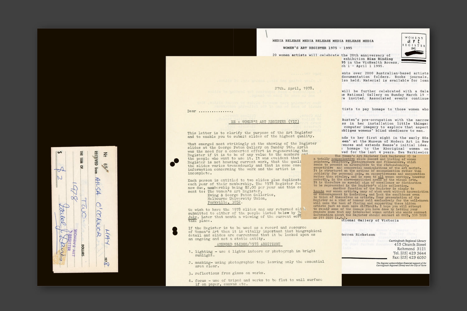 Keeping things together:  50 years of the Women’s Art Register